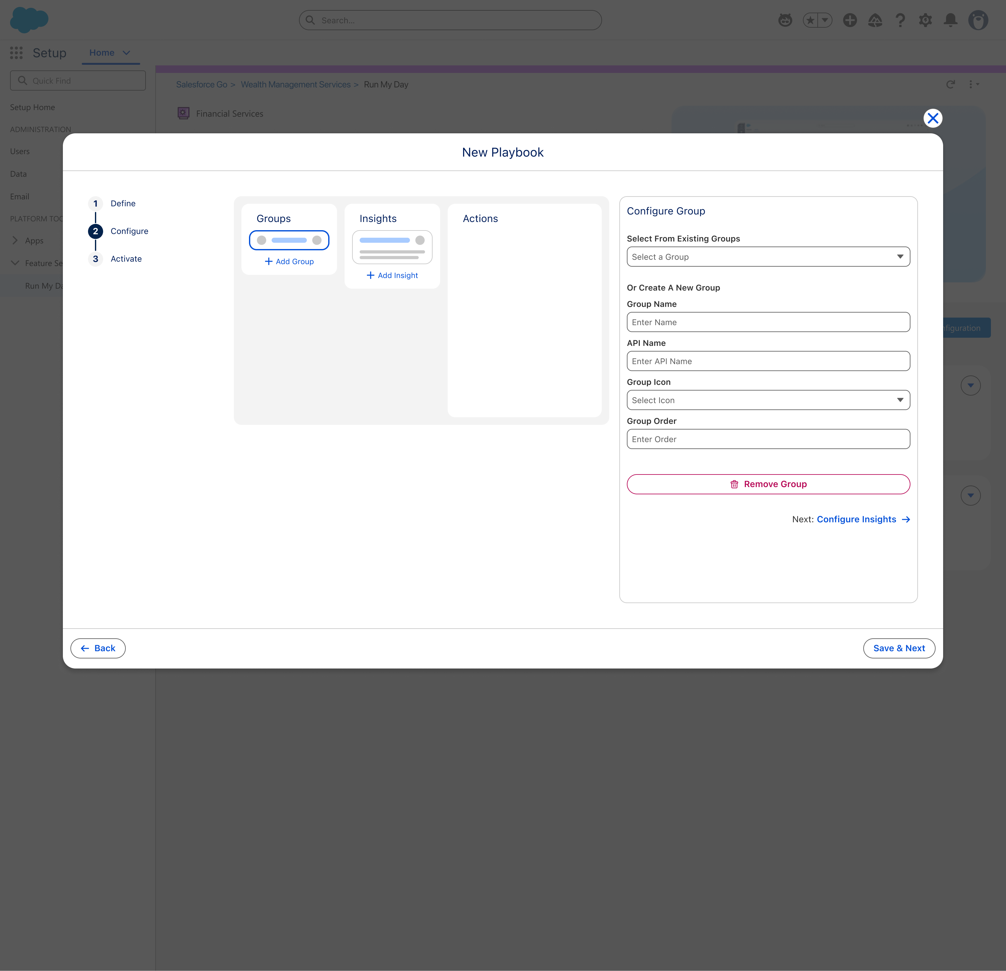 Group config